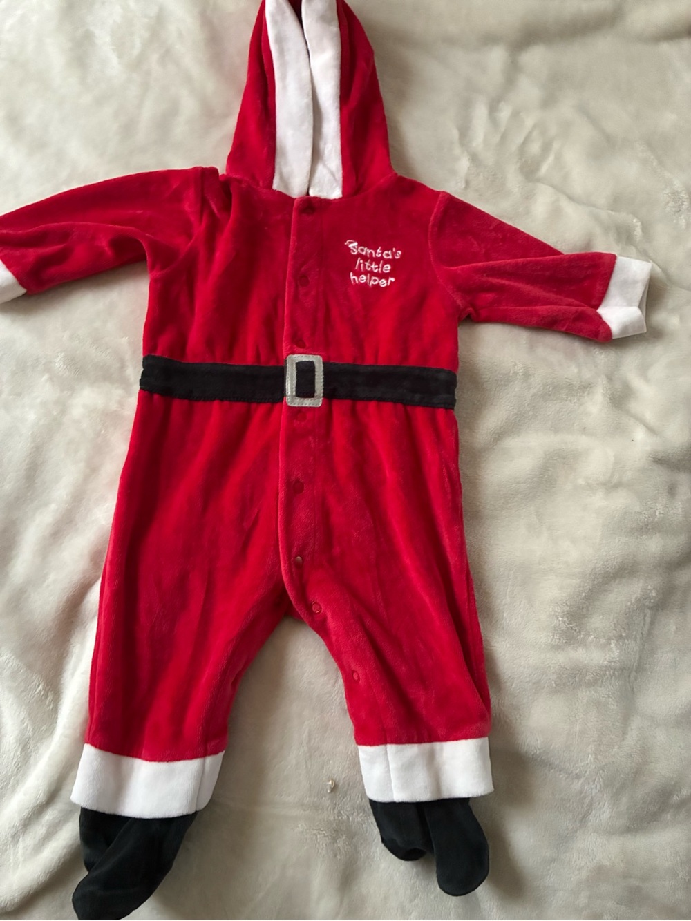 Santa's Little Helper Red Baby One-Piece Romper 6 months